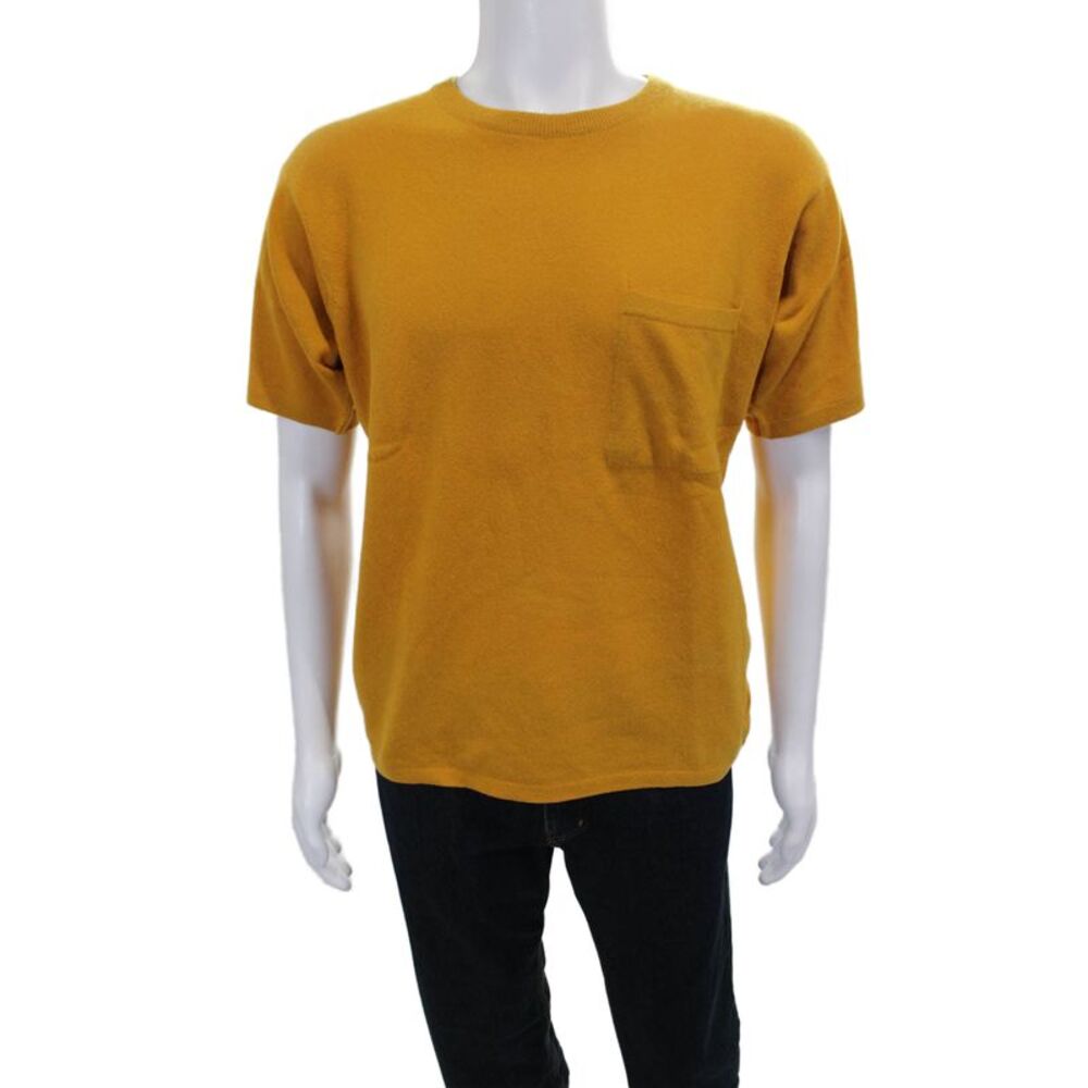 Cashmere Cashmere Mens Yellow Crew Neck T-Shirt Short Sleeve Size M